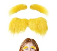 Fake Mustache - Yellow Fake Mustaches | Fun & Versatile Party Accessory | Fun Self Adhesive Fiber Plush Photo Props