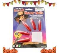Fake Nail - 10 Piece Gothic Set For Halloween With Press On Long Curved Tips | Crafted From Pp Material With Pointed Edges To Complete Vampire Costume Stage Or Party Looks