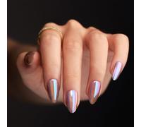 Fake nail design artificial acrylic stick design false nail with cat eye press french tip aurora fake glue design on nail