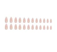 fake nail French Press On Nails Almond Shape Glitter Bevelled Edge Fake Nails 24 Pieces Medium Length Nail Art Approx. 2.0cm press on nail