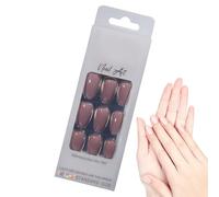 Fake Nail- Portable Press On Nails, False Nails | Long Lasting Thin Resin Tips For Women Girls Beauty Carnival Daily Party Home Salon Date Office For Women And Girls Natural Burgundy Full Cover Acry