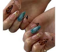 Fake Nails - Homiladi 30 Pcs Elegant Touch Press On Nails | Almond Shape Autumn Designs | Easy Apply Stick on Nails for Wedding, Party & Daily Wear for Women and Girls Manicure Decorations