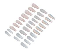 Fake Nails, Nails 30pcs Fake Nails Women Girls Long Shiny False Nails Set Reusable Stick On Fake Nails Press On Nails for Women Teens Kids (0070-05)