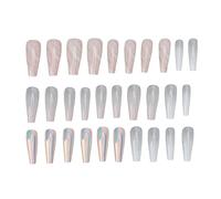 Fake Nails, Press On Nails Reusable Stick On Fake Nails 30pcs Fake Nails Women Girls Long Shiny False Nails Set Nails for Women Teens Kids (0070-05)