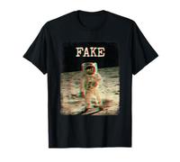 Fake News Apollo 11 Moon Landing Hoax Astronaut Retro Style T-Shirt