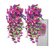 Fake Petunias for Outdoor , Realistic Artificial Weatherproof, 2 Pieces Eternal Flowers for Planter, Window Box, Pot, Vase, Patio, Garden,
