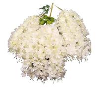 Fake Plants Decor 12pcs Artificial Wisteria Flowers Vine Wreath Wedding Arch Decoration Leaf Rattan Trailing Silk Flower Ivy Wall Decor Plants(A01-)