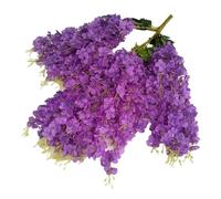 Fake Plants Decor 12pcs Artificial Wisteria Flowers Vine Wreath Wedding Arch Decoration Leaf Rattan Trailing Silk Flower Ivy Wall Decor Plants(A10-)
