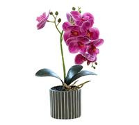Fake Plants Decorative Artificial Flora 12.6 Inch Tall Realistic Artificial Orchid Plant In A Pot Real Touch Decorative Bonsai Fake Flowers Artificial Flowers In Vase Artificial Plants Indoor Purple