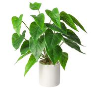 Fake plants in Pot,14" tall Artificial Faux Potted Plants with Green Leaf for Indoor Home Office Bathroom Living Room Bedroom Table Decor (Pothos)