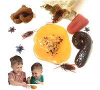 Fake Poop, Realistic Fake Cockroach Fly Flies Puke and More with Drawstring Bags Novelty Poop Toy for April Fools' Day Prank Tricky Toys Props.
