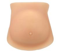Fake Pregnancy Belly, Silicone Artificial Pregnancy Bump, Real Feel Soft Pregnant Tummy Elastic Maternity Belly Bands Lifelike Breathable Performance Photography Props for Actor/Cosplay/Spoof(L)