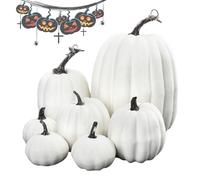 Fake Pumpkins, Fall Table Decor, Autumn Centerpiece Set, 13.39x9.84x5.91 Inches, Lightweight Foam Construction with Realistic Texture, Ideal for Halloween Harvest Party Display Home Decoration