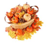 Fake Pumpkins - Realistic Mini Pumpkin Decor | Holiday Seasonal Table Centerpiece Party Decoration for Halloween Fall Thanksgiving Harvest Embellishing Porch