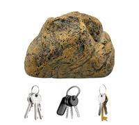 Fake Rock Key Hider - Resin Stone Key Case | Waterproof Spare Holder For Outdoor Use - Realistic Faux Rock Hide-a- Safe For Yard, Garden & Landscape Decoration (Medium, Gray)