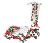 Fake Rose Vine 2.5 Meters Rose Artificial Flowers Christmas Garland for Wedding Home Room Decoration Spring Autumn Garden DIY Fake Plant Vine(Color 1)