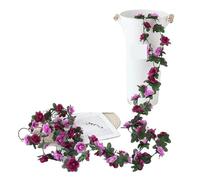 Fake Rose Vine 2.5 Meters Rose Artificial Flowers Christmas Garland for Wedding Home Room Decoration Spring Autumn Garden DIY Fake Plant Vine(Color 7)