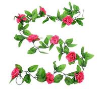 Fake Rose Vine Flowers, 6.5ft Artificial Flower Hanging Rose Garlands for Home, Hotel, Office, Wedding, Party, Garden, Craft, Art Decor, Outdoor Hanging Artificial Flowers for Arch Arrangement