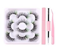 Fake Set 5 Pairs Professional Reusable Eyelash Fit for All Eyes Thick Hand Made 3D Faux Eye for a Beautiful Look C1912