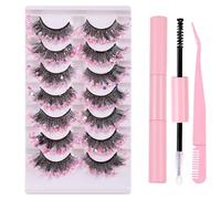Fake Set 5 Pairs Professional Reusable Eyelash Fit for All Eyes Thick Hand Made 3D Faux Eye for a Beautiful Look C1912