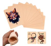 Fake Skin, 10 PCS Tattoo Skin, 3mm Double Sides Thick Tattoo Practice Skins, 19.5x15cm Silicone Tattoos Fakeskins Practice for Beginners and Artists