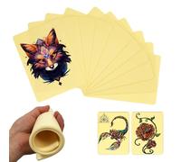 Fake Skin Tattoo Practice Kit - 10 PCS 3mm Thick Double-Sided Silicone Sheets (19.5x15cm) for Beginners & Artists, Reusable & Flexible Tattoo Training Skin with distinctly Texture (Yellow)