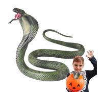 Fake Snake Toy - Realistic Cobra Figurine, Soft Rubber Animal Model, Hilarious Joke Prop | Creative Scary Prank Snake Toy for Kids Adults Halloween Party Safari Jungle Fun Decoration
