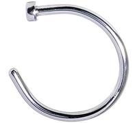 Fake Sterling Nose Ring Lip Ring Septum Cartilage Tragus Helix Ring Piercing 20g (8mm, Silver)