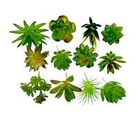 Fake Succulent Plant,Mini Artificial Succulents,Artificial Air Plants That Look Real,Plastic Plant for Garden & Outdoor Home Décor (12, Green)