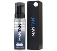 Fake Tan Body Mousse - Clear Tanning Mousse for Men with Masculine Aqua Inspired Aftershave Fragrance - Easy to Apply, No Ginger Tones - Medium Shade Self Tan Body Lotion by MANTAN, 200ml
