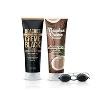 Fake Tan Bronzing Butter 250ml with Coconut Tanning Butter 250ml and Sunbed Goggles Bundle - Ultra Rich Black Self Tan Lotion, Instant Tan Lotion Glow, Carrot Oil Vitamin A Hydrating Accelerator