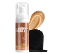 Fake Tan for Legs with Self Tanning Mitt - Quick Dry Self Tan Mousse, Water Resistant Leg Makeup, Streak Free Body Makeup for Natural Bronze Glow, Dresses and Nights Out (Dark)
