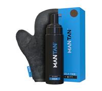 Fake Tan for Men with Tanning Mitt - Dark Shade Instant Tanner Body Mousse with Fresh Aftershave Fragrance - For Face, Chest, Arms, Legs Bronzer - No Ginger Tones or Biscuit Smell - by MAN TAN