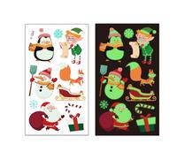 Fake Tattoos Sticker,Luminous Christmas Kids Fake Face Body Tattoos Party Favor Supplies Decorations for Children (Y-064)