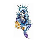 fake tattoos, temporary tattoos,1 Sheet Shanhai Jing Mermaid Temporary Tattoo Sticker Large Pattern Flower Arm Waist Fake Tattoo