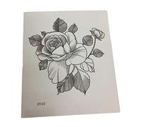 fake tattoos, temporary tattoos,3 Sheet Gothic Black Rose Temporary Tattoo Stickers Painting Hand Back Scar Covering Punk Style Fake Tattoos