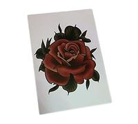 fake tattoos, temporary tattoos,3 Sheet Gothic Red Rose Temporary Tattoo Stickers Flower Arm Hand Back Scar Covering Punk Style Fake Tattoos