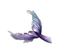 fake tattoos, temporary tattoos,4 Sheets Purple Mermaid Tail Temporary Tattoo Stickers Collarbone Wrist Fake Tattoos