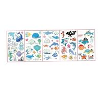 Fake Tattoos Temporary Tattoos Under the Sea Party Decorations Ocean Theme Luminous Fake Tattoo Stickers for Kids Style A