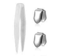 Fake Teeth for Adults 2Pcs Plated Silver Mouth Teeth Top Tooth Single Grill Cap Hip Hop Teeth Plain Decoration for Teeth Accessories Teeth Grills Gold Tooth Cap