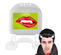 Fake Teeth - Realistic Teeth - Retractable Vampire Fangs Replacement Makeup Props for Film TV Costume Parties Haunted Houses Horror Conventions