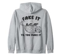 Fake Til Make It Possum Zip Hoodie