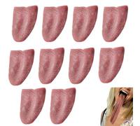 Fake Tongue - Horrible Stretchable Tongue Prank Toy for Jokes | 10pcs Gross Trick Props for Mischief, Carnival, Party Decoration, Comedy, Halloween, Stage Performance Entertainment