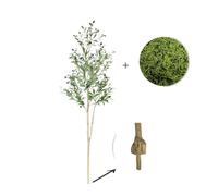 Fake Tree Branches 65-200CM Artificial Olive Plant tree High Branches Faux plant Plastic Leaf Ornamental indoor for Home Decor(200cm)