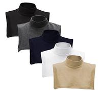 Fake Turtleneck Detachable Collars Set Half Top Mock Blouse Collar for Women Men, One Size