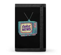 Fake Tv News Trifold Wallet Front Pocket Purse Card Holder
