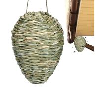 Fake Wasp Nest Made of Woven Reeds, Artificial Wasp Nest, Hanging Decoration for Hanging, Practical Hornet for and Yellow, Jackets, Decoration for Home, Patio, Garden, 17 x 23 cm