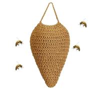 Fake Wasps | Artificial Bee Nest Garden | Crochet Beehive Bait 36 cm | Cotton Rope Dark Brown/Light Brown | Decorative for Repelling Hornets and