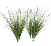 Fake Wheat Grass Plants Artificial Onion Greenery Faux Shrubs Plastic Plant Flowers Stems for Indoor Room Home Office Outdoor Decor Garden Porch Gardening Wedding Bundles DIY Decoration - 8 Pack