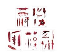 Fake Wound Stickers Realistic Texture Waterproof Temporary | Realistic Texture Body Art for Horror Enthusiasts Water Resistant Skin Friendly Halloween Decals